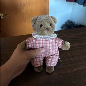 Eden Little Brown Bear in Plaid Outfit